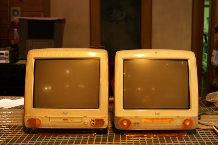 Old imac g3s find new life as ceiling lamps