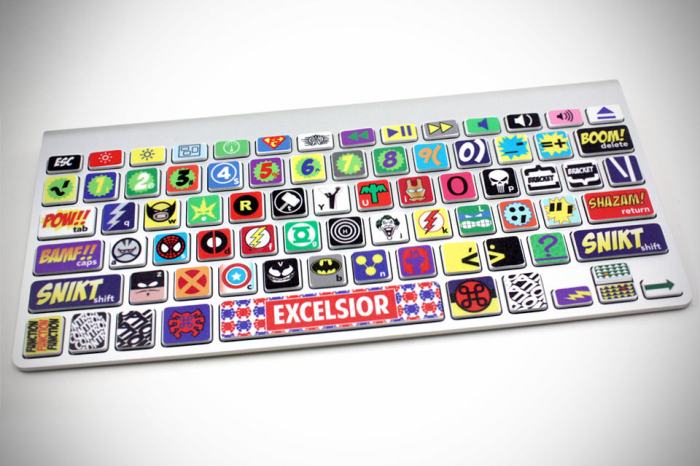 Comic book keyboard stickers brings your favorites to your fingertips