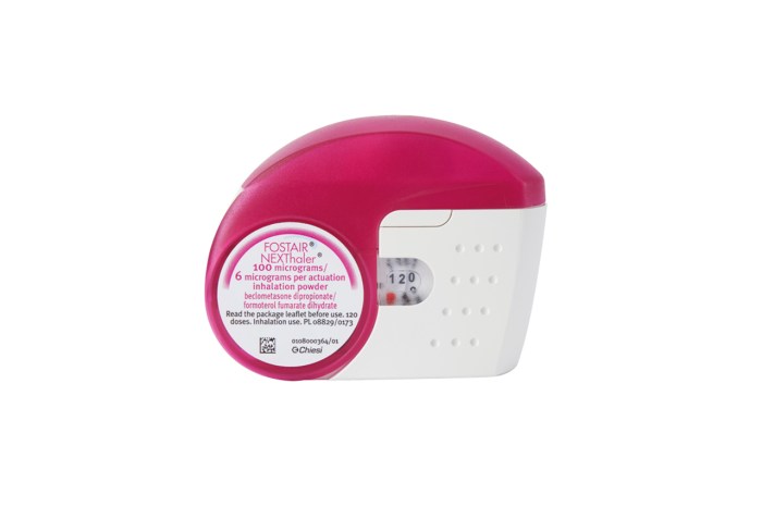 Nexthaler dry powder asthma inhaler