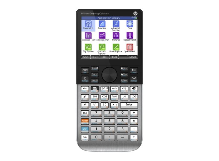 Hp prime graphing calculator can run apps has a touchscreen display